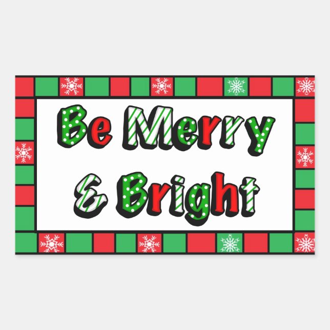 Merry and Bright Christmas  Sticker (Front)