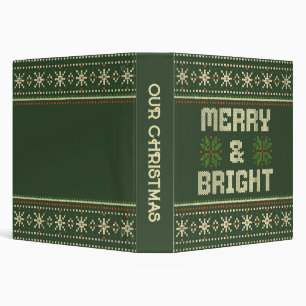 Merry and Bright Christmas Sweater Nordic Knit Binder