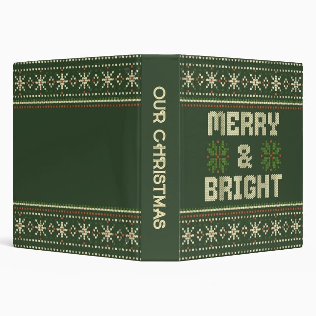 Merry and Bright Christmas Sweater Nordic Knit  Binder (Background)
