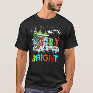 Merry and Bright Christmas Tree Christmas Lights M T-Shirt