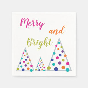 Merry and Bright Christmas Tree Napkin