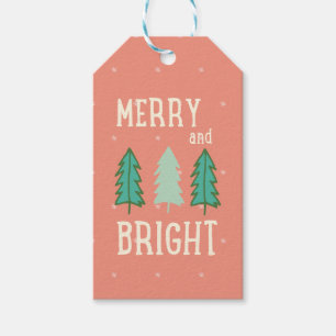 Merry and Bright Christmas Trees Gift Tag