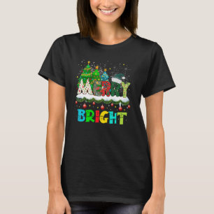 Merry And Bright Christmas Trees Merry Christmas H T-Shirt