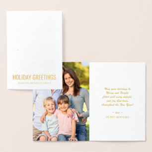 Merry and Bright Christmas Typography Holiday Foil Foil Card