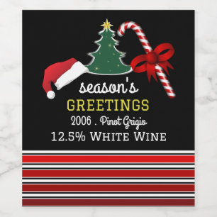 Merry and Bright, Christmas Wine Label