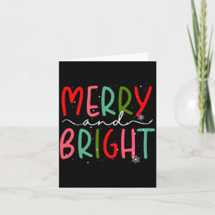 Merry And Bright Christmas Women Girls Kids Toddle Card