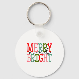 Merry And Bright Christmas Women Girls Kids Toddle Keychain
