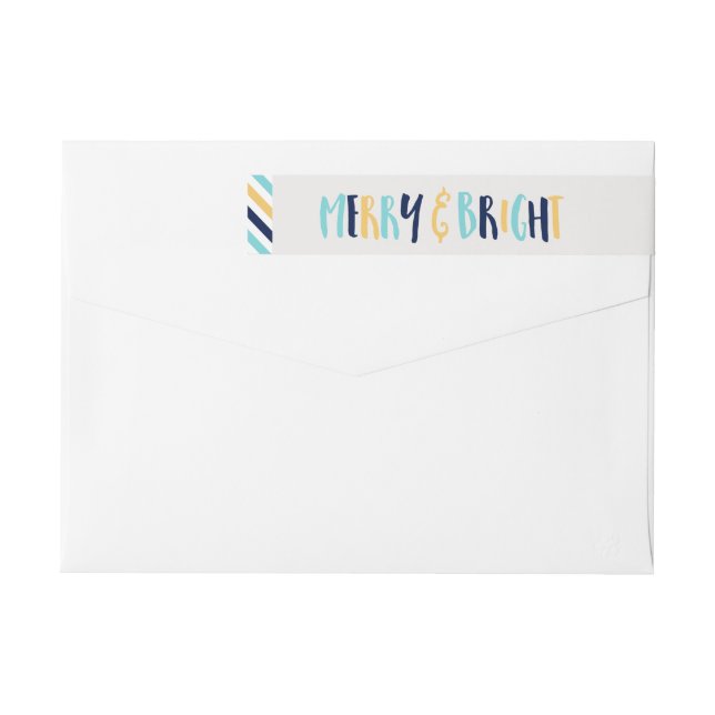 Merry and Bright Christmas Wrap Around Label (Back)