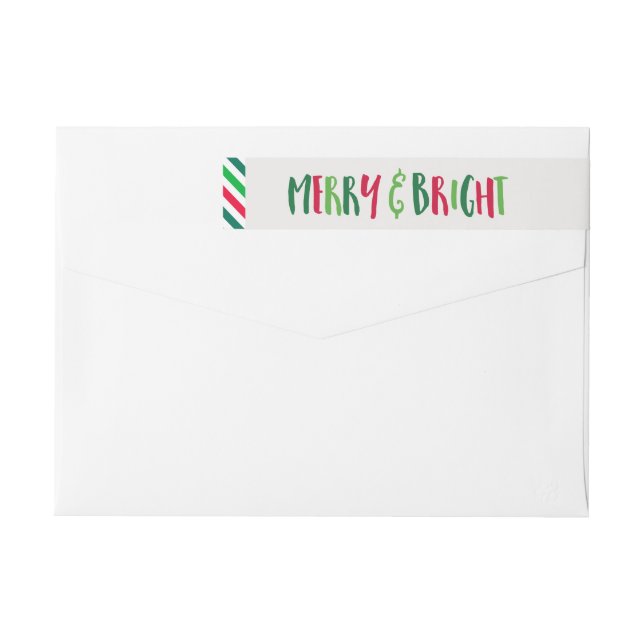 Merry and Bright Christmas Wrap Around Label (Back)