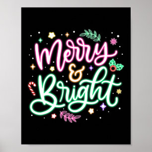 Merry And Bright Christmas Xmas Funny Family Chris Poster