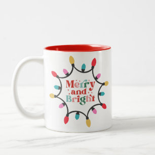 Merry and bright chritmas light  Two-Tone coffee mug
