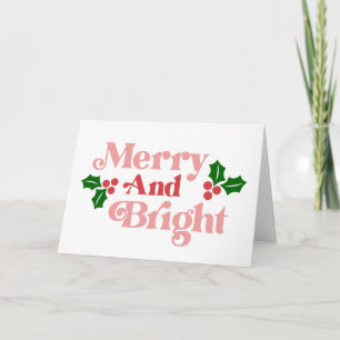 Merry and Bright - Classic Holiday Typography Card