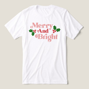 Merry and Bright - Classic Holiday Typography Tri-Blend Shirt