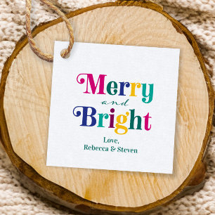 Merry and Bright Colourful Christmas Holiday Gift  Favour Tags