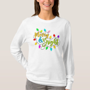 *~* Merry and Bright colourful  Christmas Lights  T-Shirt