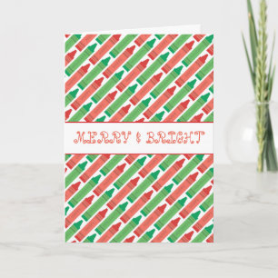 Merry And Bright Colourful Crayon Holiday Card