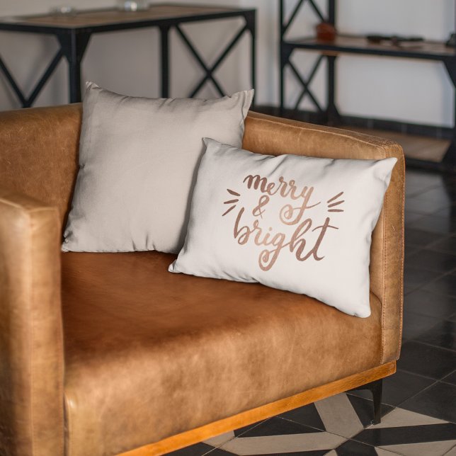 Merry and bright - copper accent pillow (Creator Uploaded)
