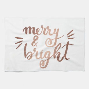 Merry and bright - copper kitchen towel