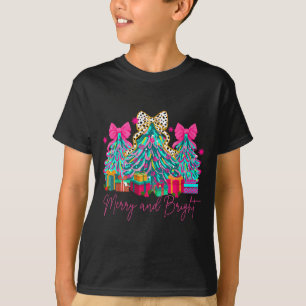 Merry And Bright Coquette Bow Christmas Tree Women T-Shirt