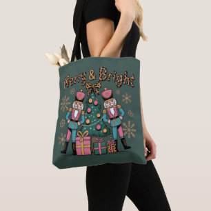 Merry and Bright Coquette Nutcracker Leopard Xmas Tote Bag