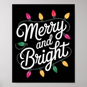 Merry And Bright Cozy Christmas Lights Aesthetic  Poster