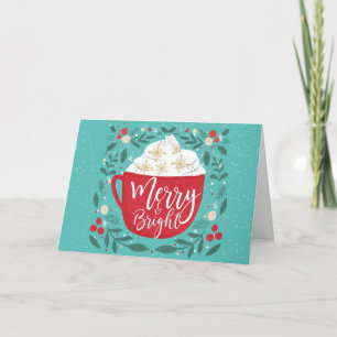 merry and bright cup of love christmas card