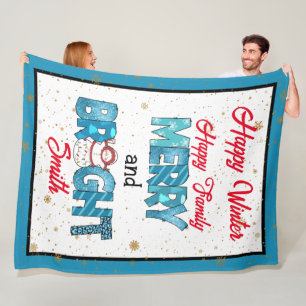 Merry And Bright Customize Fleece Blanket