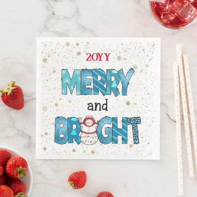 Merry And Bright Customize Napkin (Insitu)