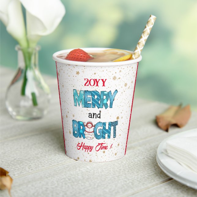 Merry And Bright Customize Paper Cups (Insitu)