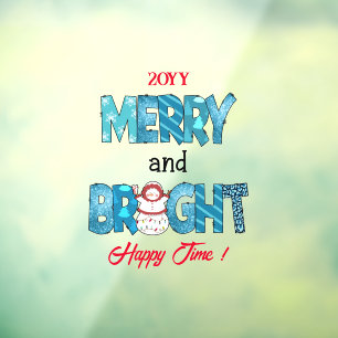 Merry And Bright Customize Window Cling