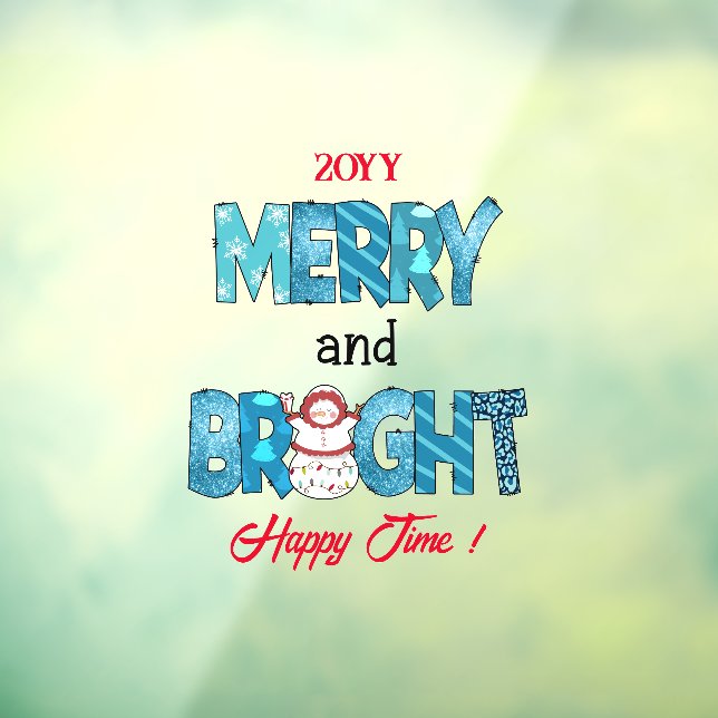 Merry And Bright Customize Window Cling (Sheet 3)