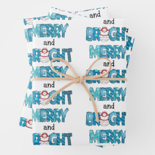 Merry And Bright Customize Wrapping Paper Sheet