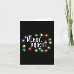Merry And Bright Cute Christmas Saying Xmas Quote Card