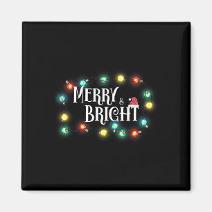 Merry And Bright Cute Christmas Saying Xmas Quote Magnet