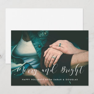 Merry and Bright Elegant holiday photo card