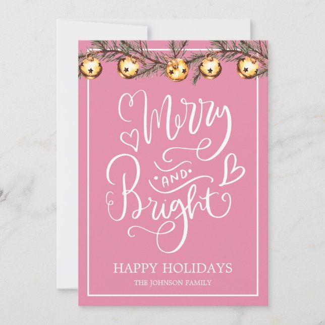 Merry And Bright Family Photo Christmas (Front)