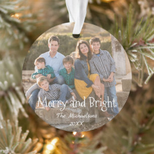 Merry and Bright Family Photo Ornament