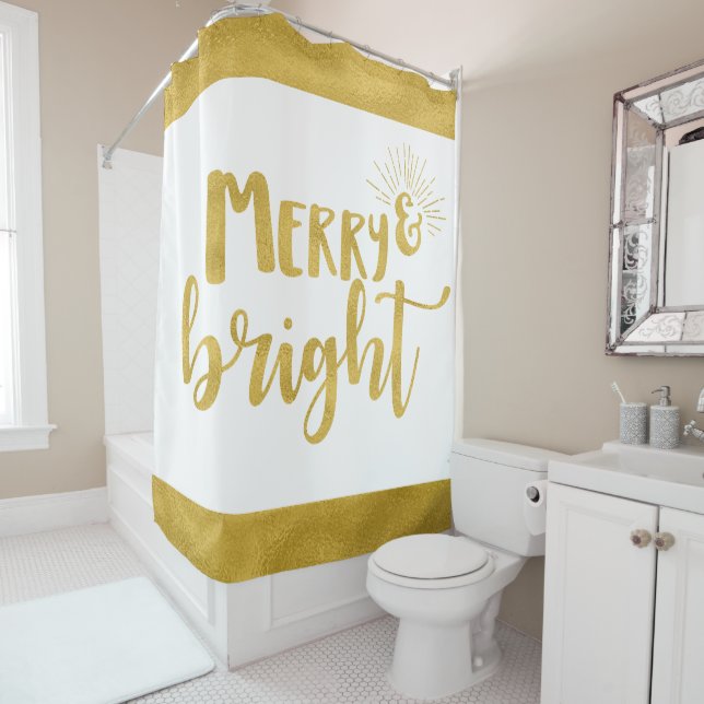 Merry and Bright Faux Gold Typography Christmas (In Situ)