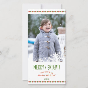 Merry and Bright Flurry Holiday Photo Card