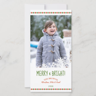 Merry and Bright Flurry Holiday Photo Card