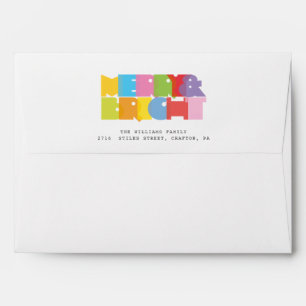 Merry And Bright Fun Colourful Return Address Envelope