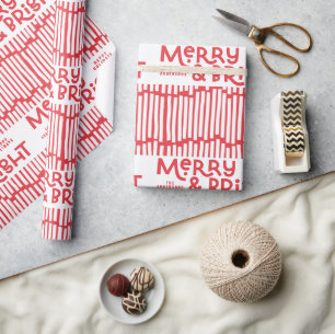 merry and bright fun colourful Wrapping Paper