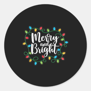 Merry And Bright Fun Family Matching Christmas Out Classic Round Sticker