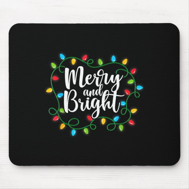 Merry And Bright Funny Family Matching Christmas O Mouse Pad (Front)