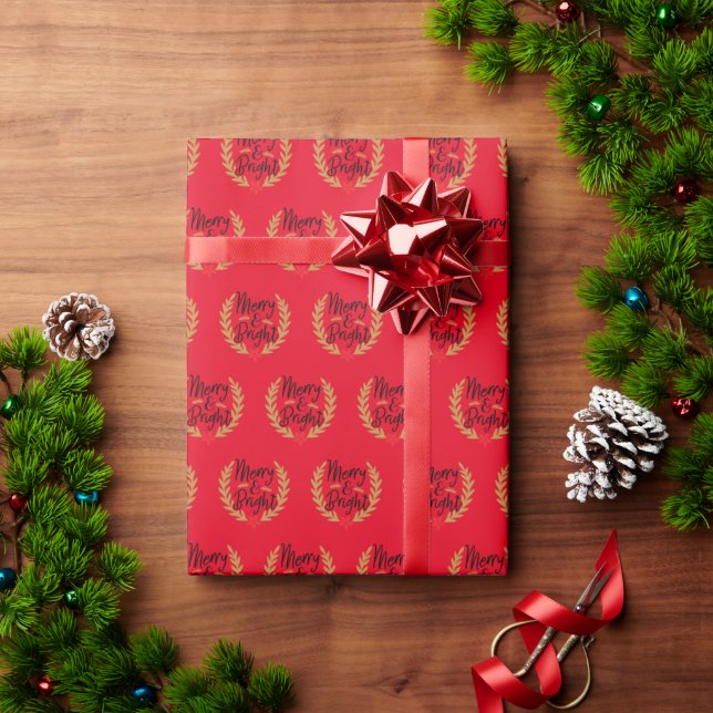 Merry and Bright Gift Christmas Wrapping Paper (Holiday Gift)
