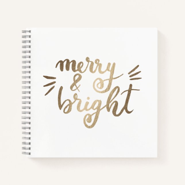 Merry and bright - gold notebook (Front)