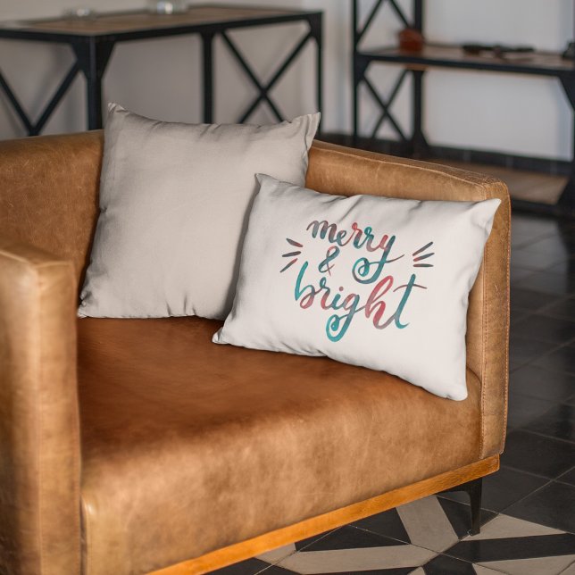 Merry and bright - green and red accent pillow (Creator Uploaded)
