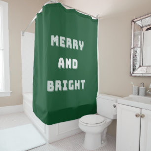 Merry and Bright, Green Christmas Art, Holiday