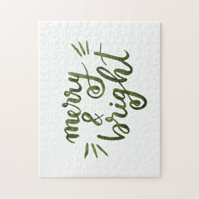 Merry and bright - green jigsaw puzzle (Vertical)