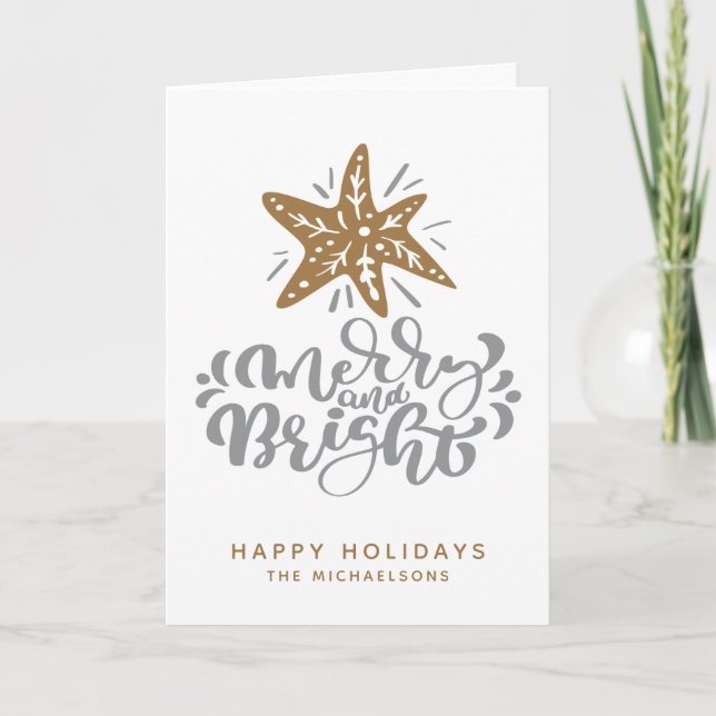 Merry and Bright | Happy Holidays Card (Front)